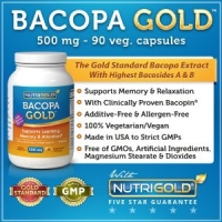 Bacopa Gold - 500 mg, 90 Vegetarian Capsules