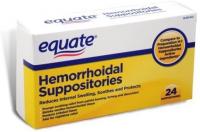 EQUATE HEMORROIDAIRE SUPPOSITOIRES 24 CT PAR EQUATE