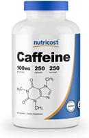 NUTRICOST CAFFEINE PILLS 100MG PAR PORTION 250 GELULES
