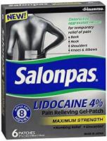 SALONPAS LIDOCAINE 4%  3 PACKS DE 6