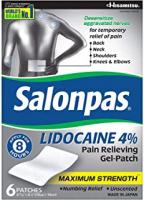Salonpas LIDOCAINE 5 PACK Bundle Pain Relieving Maximum Strength Gel Patch