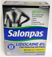 Salonpas LIDOCAINE Pain Relieving Maximum Strength Gel 15 Patch